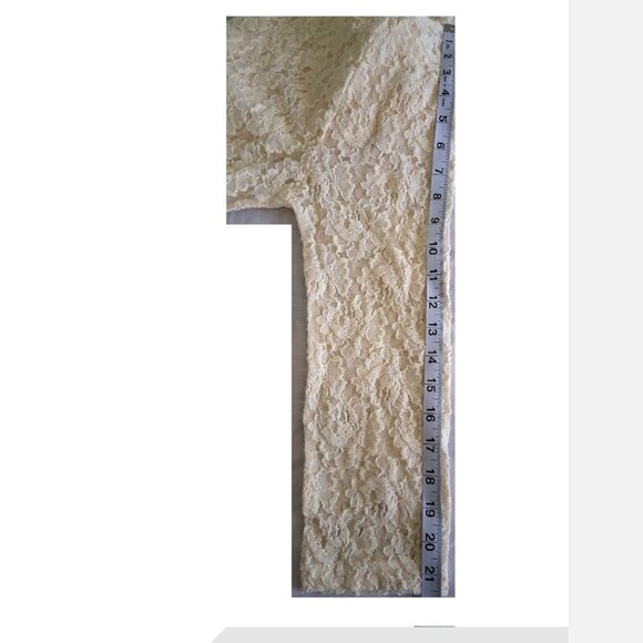 Pale Yellow/Cream Lace Long Sleeve, Denver Hayes, Women's, Large - Picture 9 of 9